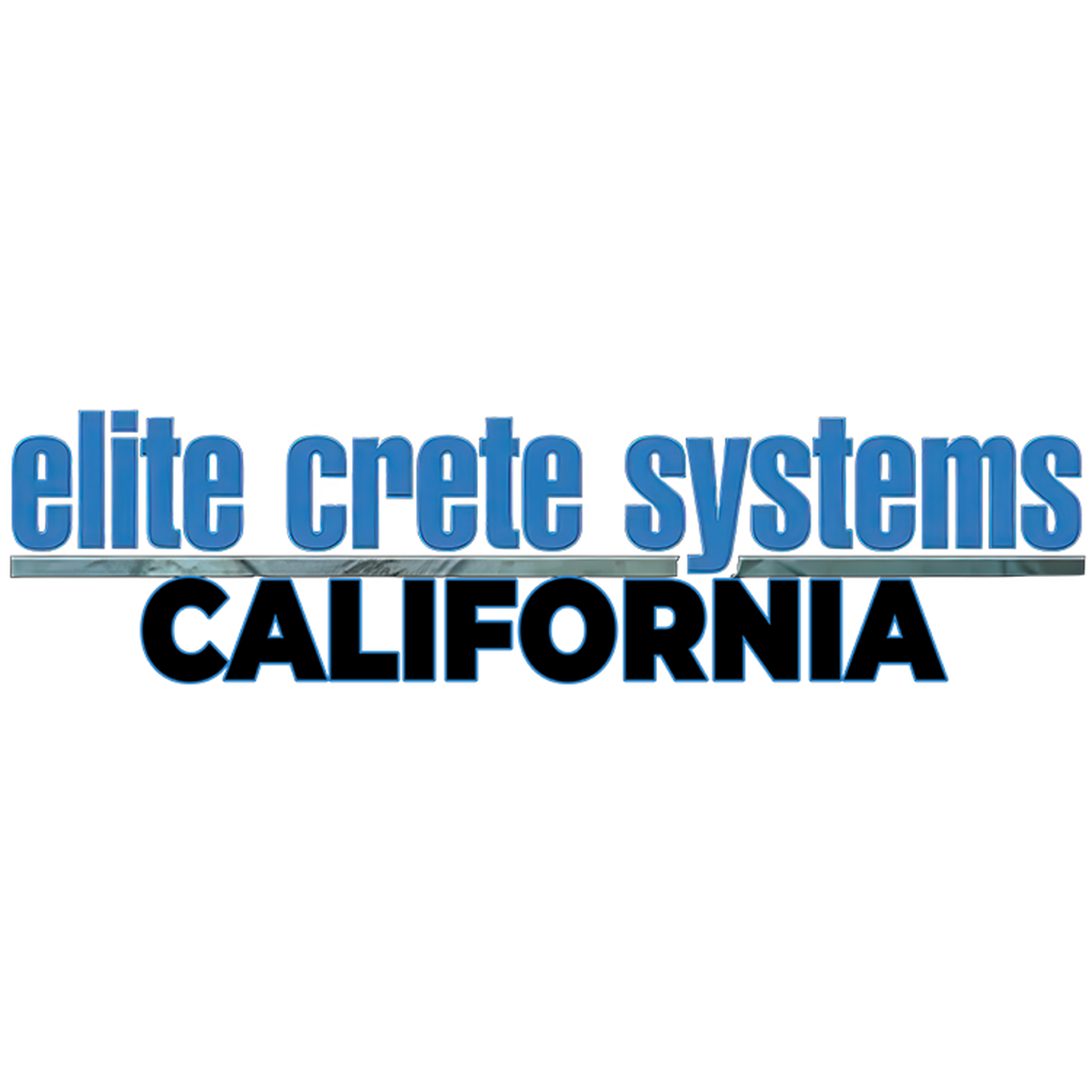 Logo of Elite Crete Systems in California with a blue and black color scheme.